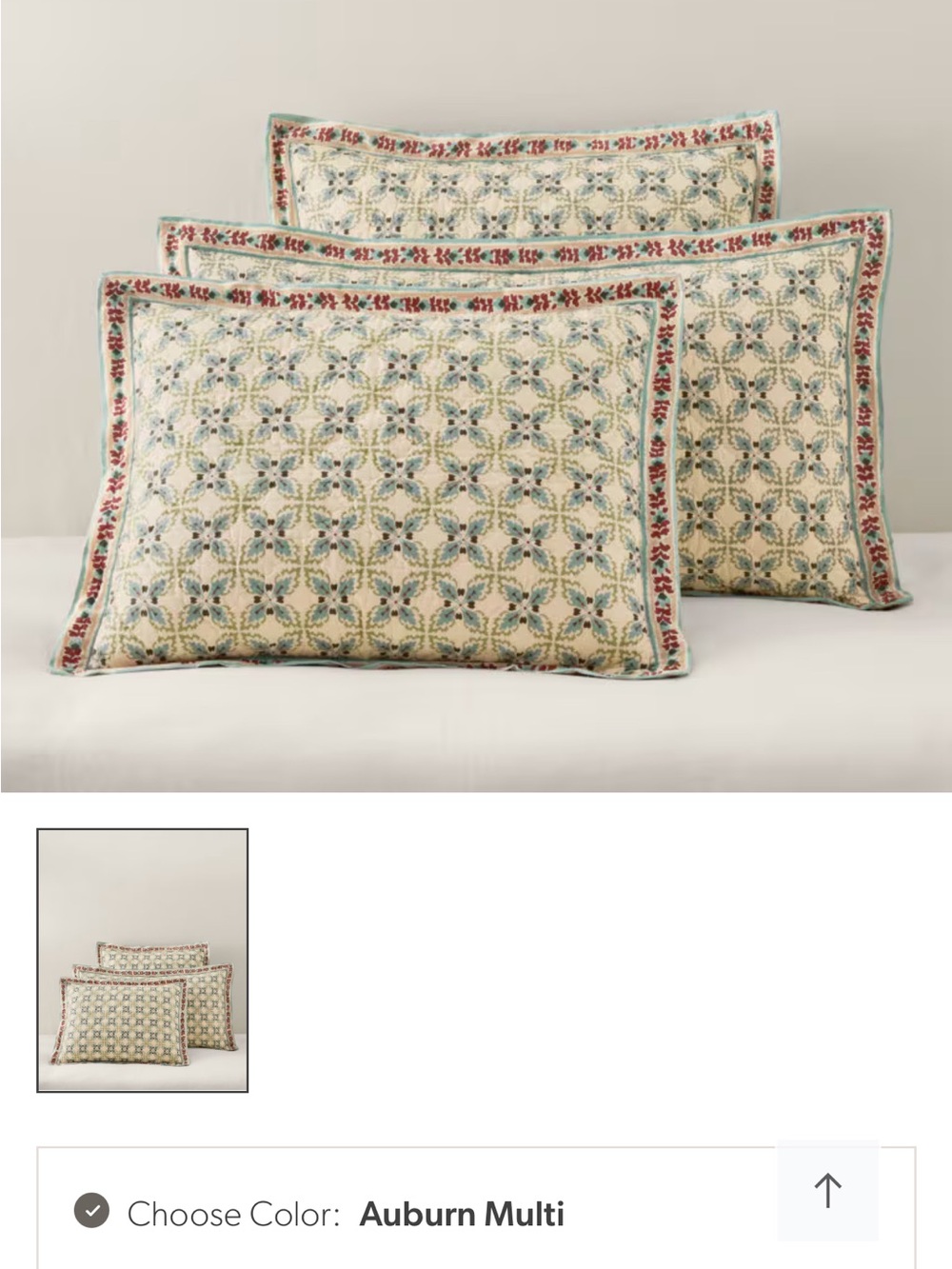garnet hill pillow sham king NEW